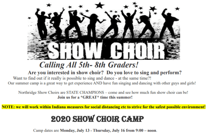 Show Choir Camp Ad